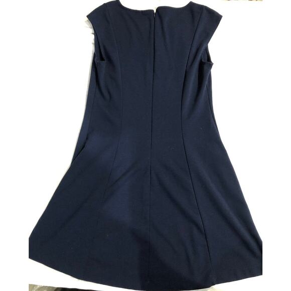 GAP women's navy blue fitted flare dress size 10 zipper back - Picture 6 of 6